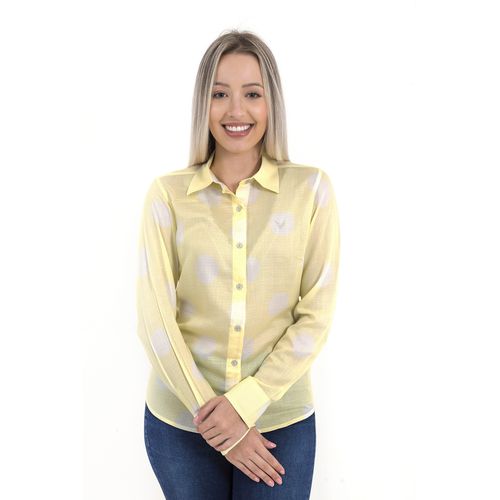 Blusa Poá Amarelinha Manga Longa Honolulu