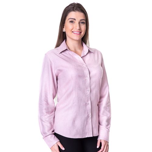 Blusa Rosê Social Feminina Manga Longa Thais