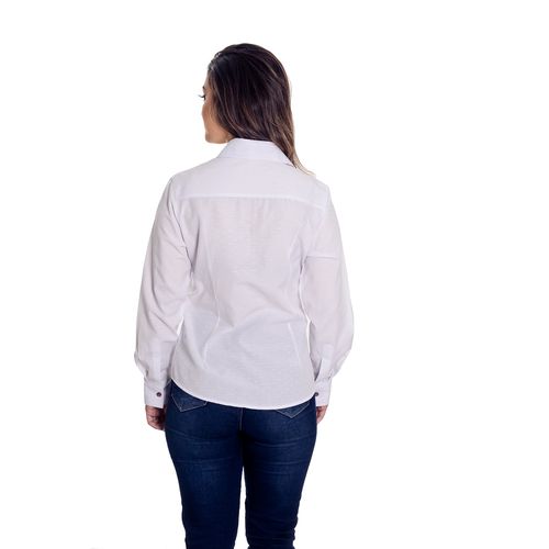 Blusa Social Feminina Manga Longa Branca Nalu