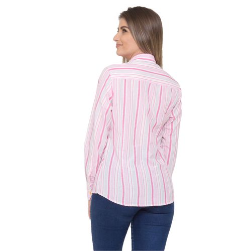 Blusa Social Feminina Manga Longa Listrada Kayla