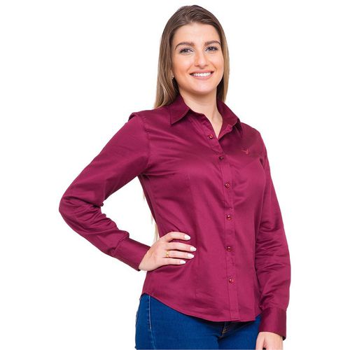 Blusa Social Feminina Manga Longa Vinho Cícera