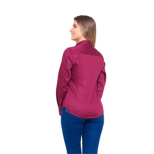 Blusa Social Feminina Manga Longa Vinho Cícera