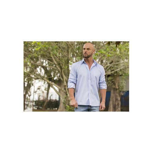 Camisa Azul Claro Social Manga Longa Masculina Romero 