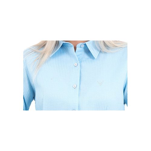 Camisa Feminina Social Azul Claro Manga Longa Venezia