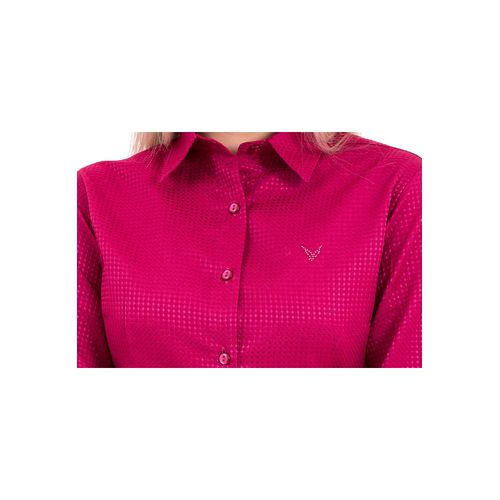 Camisa Feminina Social Rosa Manga Longa Venice