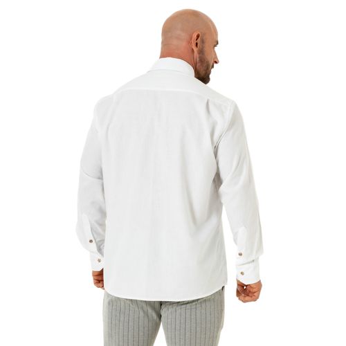 Camisa Regular Branca Linho/Algodão Uluwatu