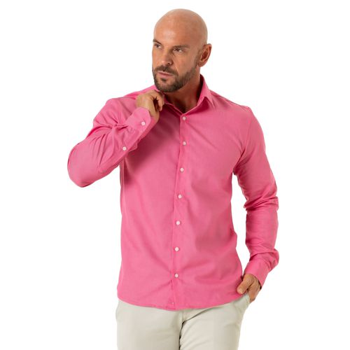 Camisa Slim Social Rosa Claro Versalhes