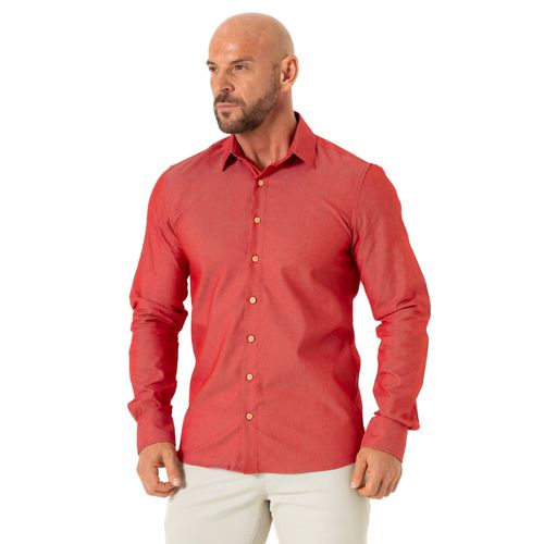 Camisa Slim Social Vermelha Santiago