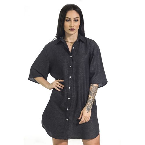 Saída de Praia Camisão Preto e Prata Ju