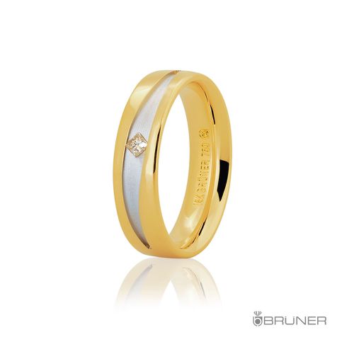 Alianças de Bodas de Ouro 18K Com Brilhante