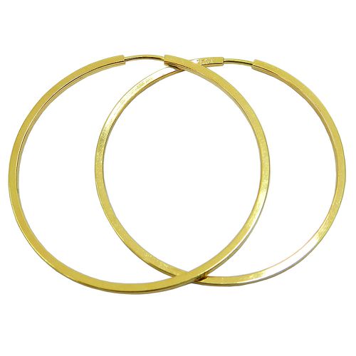 Argola em Ouro 18k fio Quadrado grande