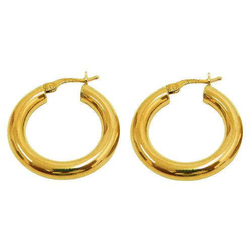 Argola de Ouro 18k Fio Roliço com 23mm e 3g