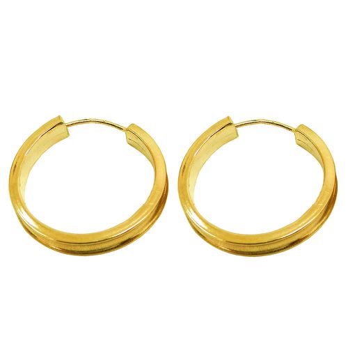 Brinco de Argola em Ouro Polida e fosca com 18mm