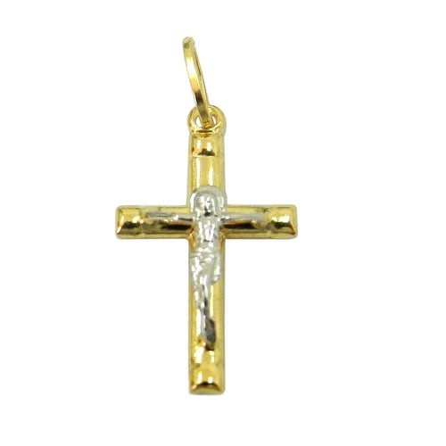 Crucifixo em Ouro com Cristo Crucificado 17.5mm