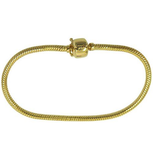 Bracelete estilo Pandora em Ouro 18k Flexível