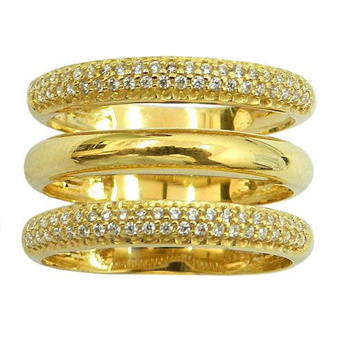 Maxi anel de Ouro 18k cravejado com Zircônias