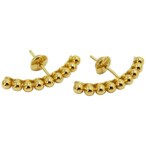 Brinco em Ouro 18k de Bolas Meia Lua 25.0mm