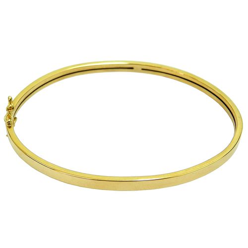 Bracelete de Ouro 18k retangular Trava de Segurança