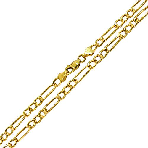 Corrente Masculina em Ouro 18K Fígaro 3X1 4,5g 