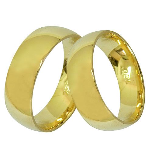 Alianças de Casamento em Ouro 18K Abaulada 6.0mm