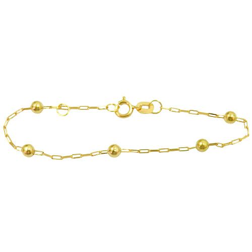 Pulseira de bolinha em ouro 18K Baby