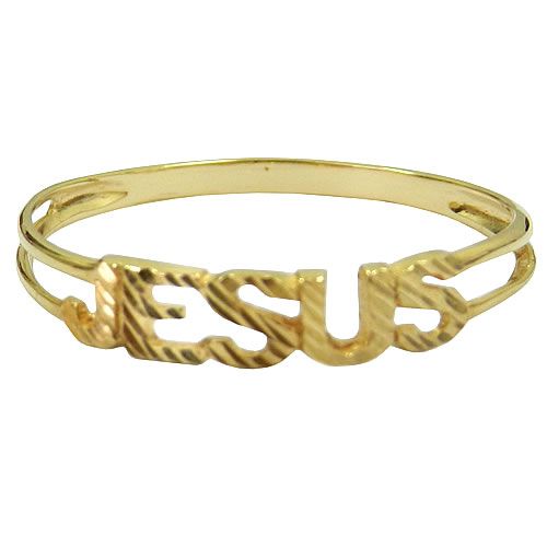 Anel Jesus de Ouro 18K