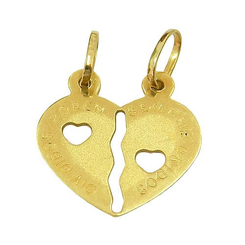 Lindo Pingente Cara Metade Ouro 18K