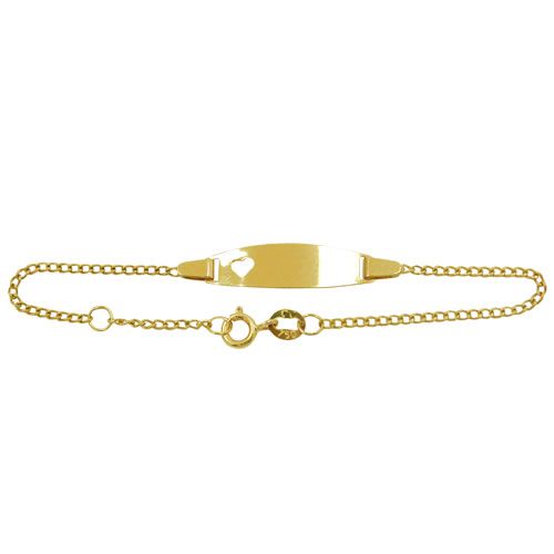 Pulseira de Ouro Infantil com Plaquinha