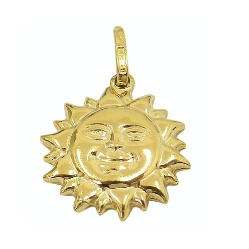 Pingente Feminino de Ouro 18K Sol