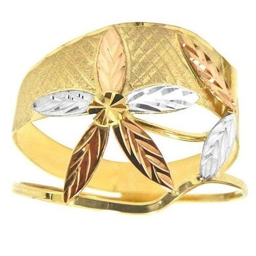 Anel de ouro feminino flor