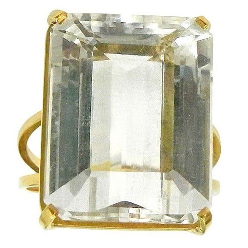 Anel em Ouro 18K com pedra de Cristal