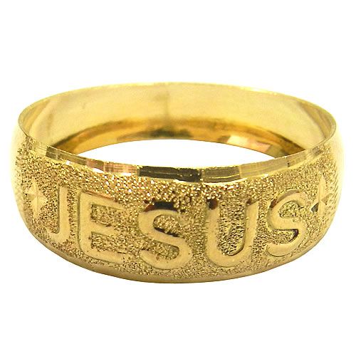 Anel Jesus em Ouro 18k 