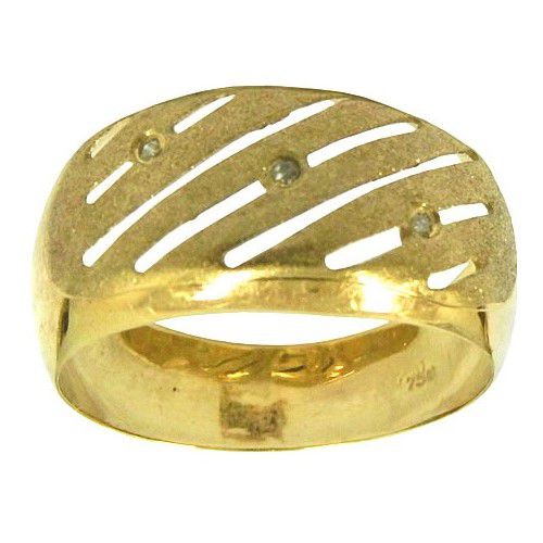 Anel de Ouro 18K 750 Fosco com Brilhantes 