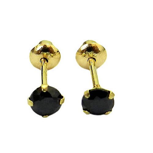 Brinco Baby de Ouro 18K com Zircônia 3mm