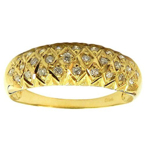 Anel Banana em Ouro 18K 0750 cravejado com 28 Diamantes