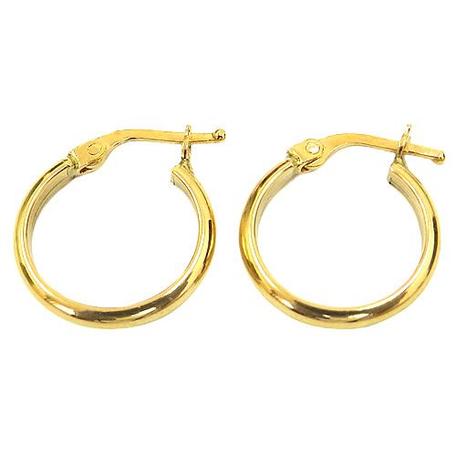 Argola Redonda em Ouro 18K Modelo Meia Cana