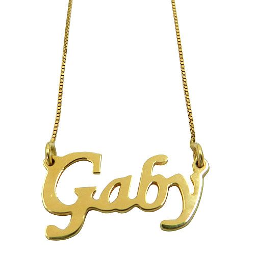 Gargantilha com Nome Manuscrito Gaby em Ouro 18K