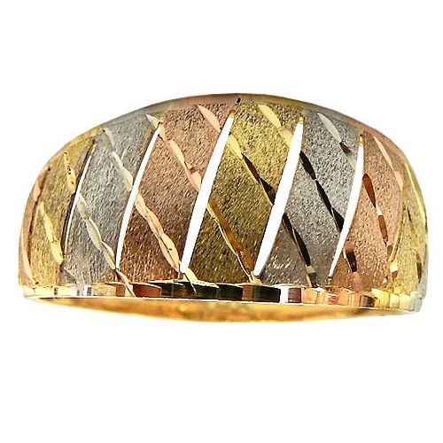 Anel Feminino de Ouro 18K 0750 Tricolor