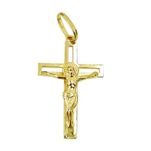 Cruz com Cristo em Ouro 18K Vazado