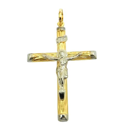 Pingente Crucifixo com Cristo em Ouro 18K Grande