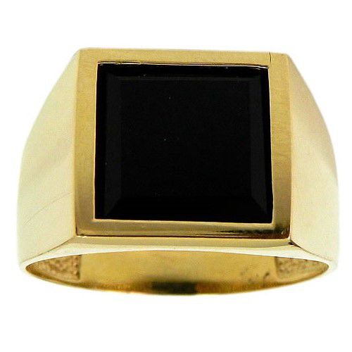 Anel Masculino de Ouro 18K Ônix