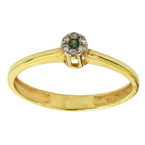 Anéis Femininos em Ouro 18K com Diamantes e Esmeralda