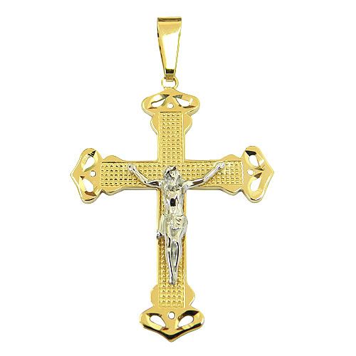 Crucifixo Diamantado com Cristo em Ouro 18K