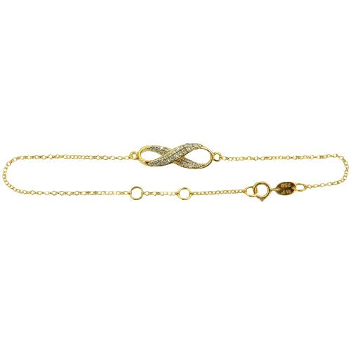 Pulseira Infinito Amor Eterno de ouro 18k com Brilhantes