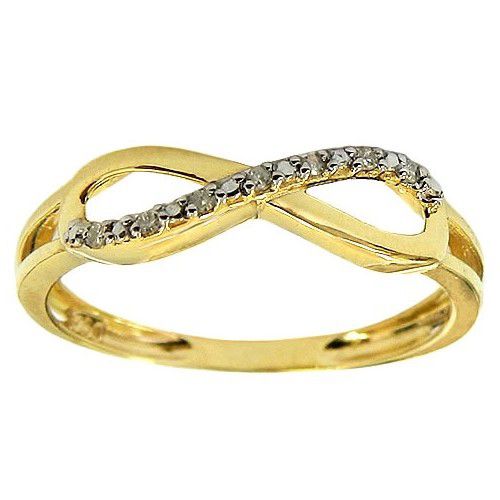 Anel Amor Infinito de Ouro 18K com 7 Brilhantes