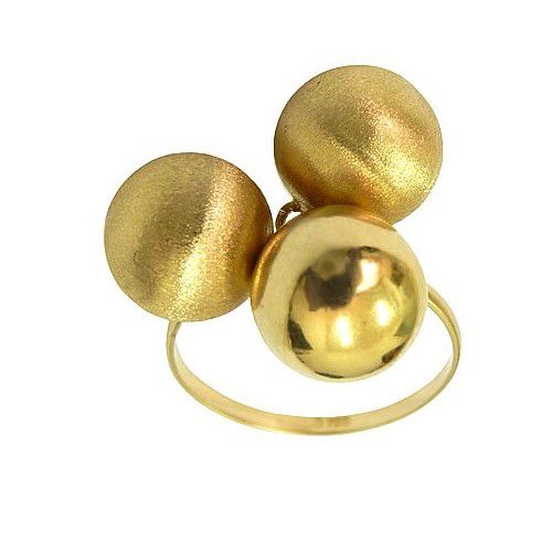 Anel de Ouro 18K Feminino com Bolinhas