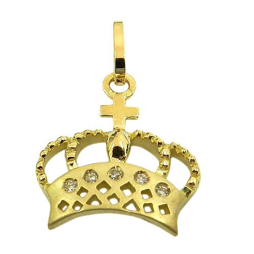 Coroa de Ouro 18K cravejado com Brilhantes 1.2g