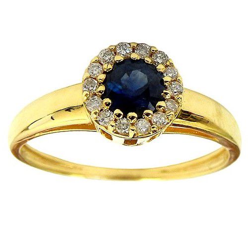 Lindos Anéis em Ouro 18k 0750 com 14 Diamantes e 1 Safira Azul