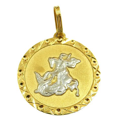Medalha com imagem de São Jorge em Ouro 18K 