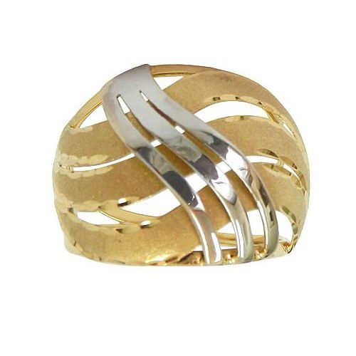 Anel Feminino de Ouro 18K Ondulado com 2.6g 16.1x5.2mm